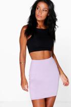 Boohoo Aaoife Basic Jersey Mini Skirt Lilac