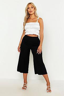 Boohoo Plus Ribbed Culotte Trouser