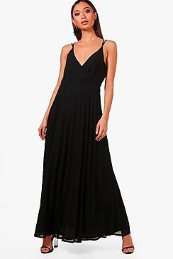 Boohoo Boutique Jenny Pleated Chiffon Maxi Dress