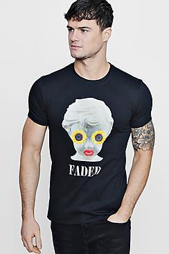 Boohoo Faded Print T-shirt