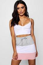 Boohoo Sierra Colour Block Sweat Mini Skirt