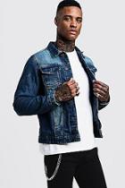 Boohoo Mid Blue Regular Denim Jacket