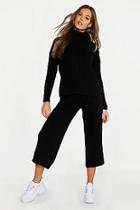 Boohoo Roll Neck Rib Culotte Knitted Co-ord