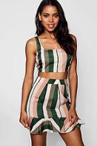 Boohoo Mia Square Neck Crop & Mini Skirt Co-ord Set