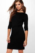 Boohoo Tall Irina Belted T-shirt Dress Black