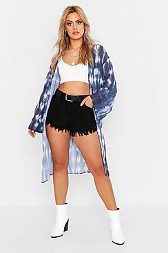 Boohoo Plus Tie Dye Maxi Kimono