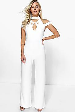 Boohoo Rosie Cross Plunge Jumpsuit