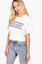 Boohoo Fiona West Coast Slogan T-shirt