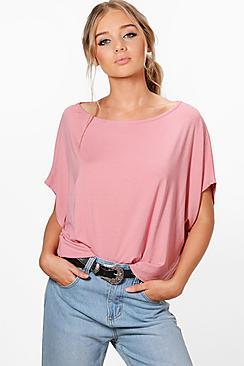 Boohoo Eliza Oversized Slash Neck T-shirt