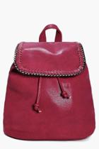 Boohoo Madeleine Chain Edge Backpack Wine