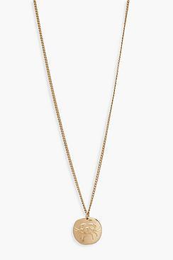 Boohoo Cancer Zodiac Coin Pendant Necklace