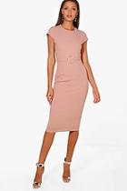 Boohoo Tall Zoey Buckle Detail Midi Dress