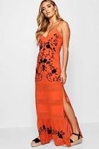 Boohoo Melissa Embroidered Maxi Dress