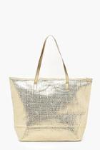 Boohoo Metallic Straw Beach Bags