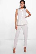 Boohoo Julia Step Hem Slim Trouser