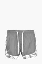 Boohoo Palm Print Panel Swim Shorts Grey