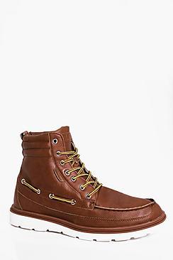 Boohoo Quilted Pu Hiking Boots