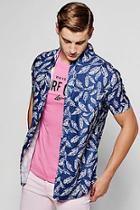 Boohoo Short Sleeve Leaf Print Shirt