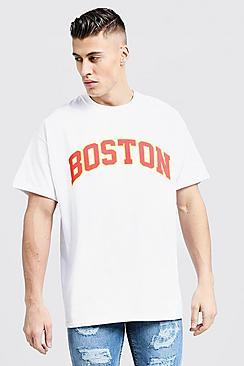 Boohoo Oversized T-shirt With Boston Print