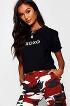 Boohoo Xoxo Slogan Crop