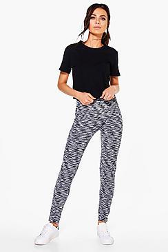 Boohoo Neavah Fleece Lined Knitted Space Dye Leggings