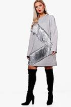 Boohoo Plus Metallic Tassel Trim Jumper Dress