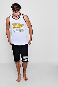 Boohoo Back To The Future Vest And Shorts Lounge Set