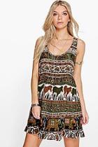 Boohoo Amelia Animal Print Smock Dress