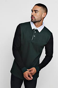 Boohoo Colour Block Rugby Polo