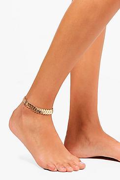 Boohoo Leaf Chain Anklet