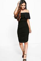 Boohoo Ari Slinky Off Shoulder Ruched Bodycon Dress