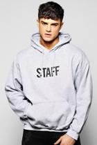 Boohoo Oversized Staff Hoodie Grey