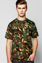 Boohoo Loose Fit Camo Print T-shirt Khaki