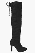 Boohoo Isla Stretch Over Knee Pointed Boots