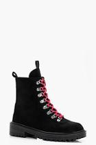 Boohoo Bryanna Lace Up Biker Boots