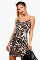 Boohoo Halloween Fay Leopard Print Bodycon Dress