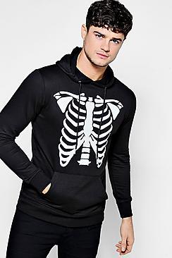 Boohoo Halloween Skeleton Print Hoodie