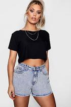 Boohoo Plus Danielle Lettuce Hem Cap Sleeve T-shirt