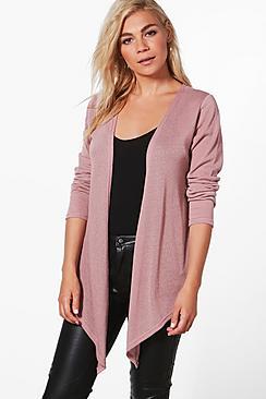 Boohoo Cara Soft Knit Waterfall Cardigan