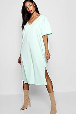 Boohoo Dani Oversized Midi T Shirt Dress