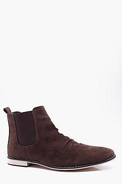 Boohoo Wrinkle Front Chelsea Boots