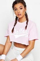 Boohoo Fit Dallas Cropped Gym Tee