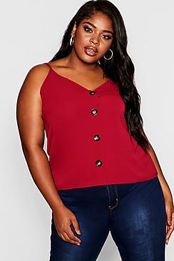 Boohoo Plus Button Detail Cami