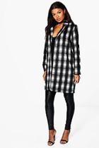 Boohoo Faith Check Wool Coat