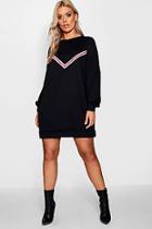 Boohoo Plus Josie Sports Trim Sweat Dress