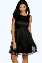 Boohoo Boutique Sarah Oversized Mesh Prom Dress Black