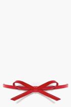 Boohoo Sophie Bow Detail Skinny Belt Red