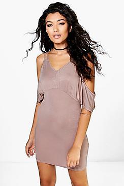 Boohoo Florence Strappy Cold Shoulder Dress