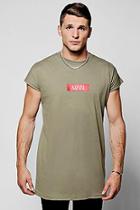 Boohoo Longline Cap Sleeve Man T-shirt