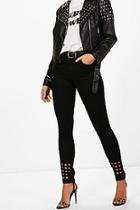 Boohoo Charlotte Laser Cut Out Hem Skinny Jeans